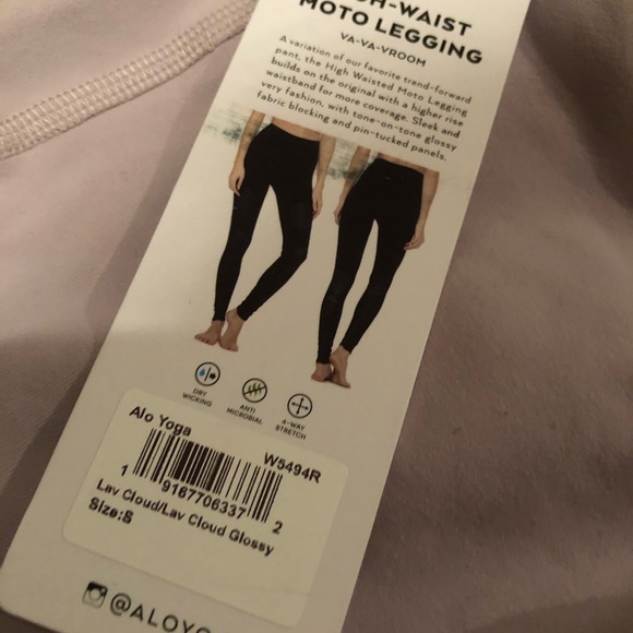 Alo Yoga High Waist Moto Legging Lavender Cloud - Picture 5 of 8